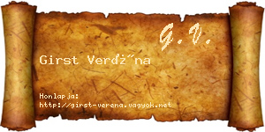 Girst Veréna névjegykártya